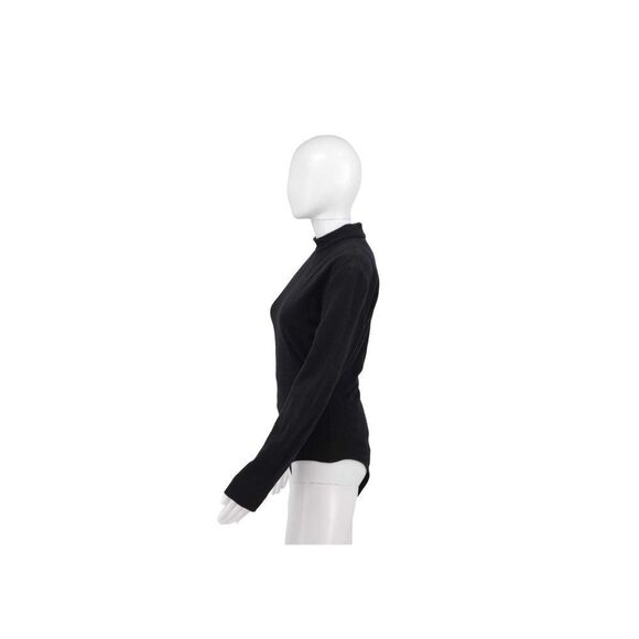 Vintage  Isabelle Allard Black Long Sleeve Low Turtleneck Bodysuit Women size 14 - Picture 4 of 9